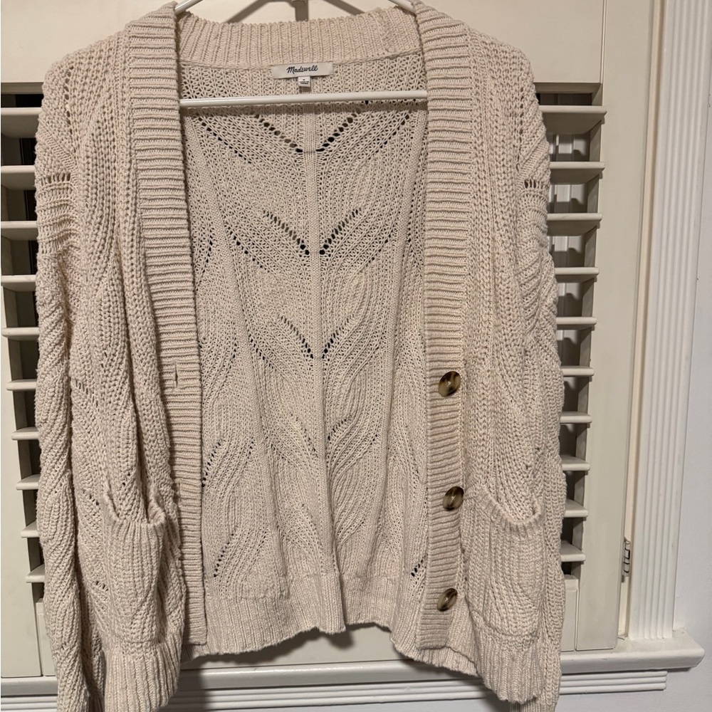 Madewell Women's Cream Cardigan Sweater